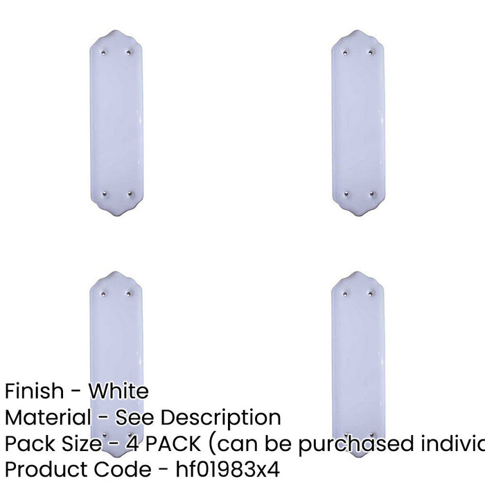 PACK Elegant White Porcelain Fingerplates Home Décor Door Protector Plate-1