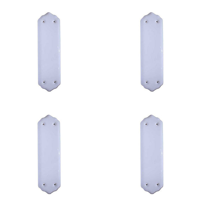 PACK Elegant White Porcelain Fingerplates Home Décor Door Protector Plate