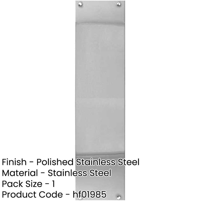 Premium Polished Stainless Steel Finger Plates 350x75mm Ultimate Durability Door Protector Plate-1