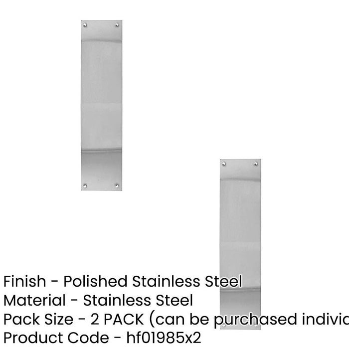 PACK Premium Polished Stainless Steel Finger Plates 350x75mm Ultimate Durability Door Protector Plate (1)-1