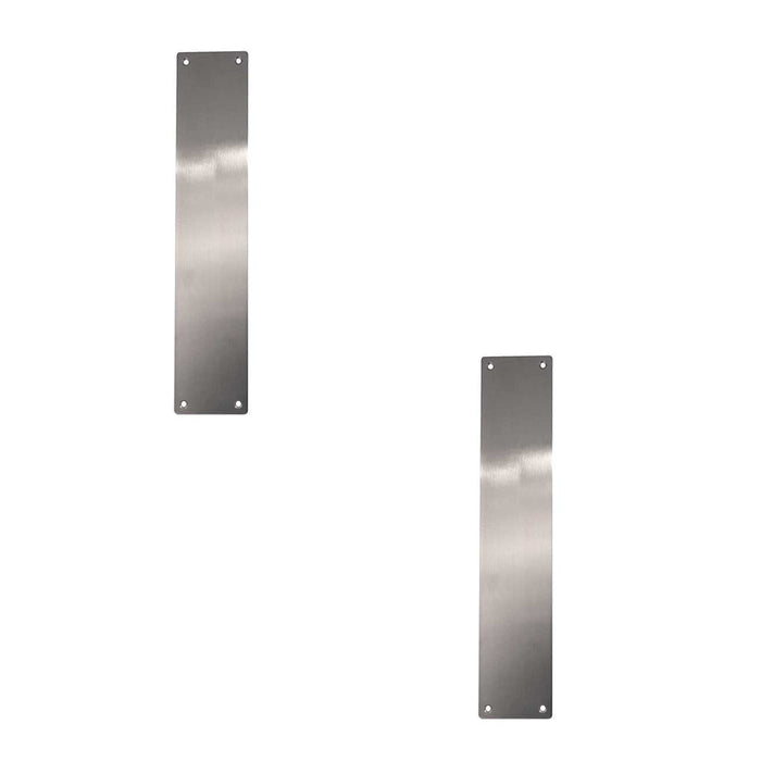 PACK Durable Stainless Steel Finger Plates 305x75mm Modern Interiors Door Protector Plate (1)