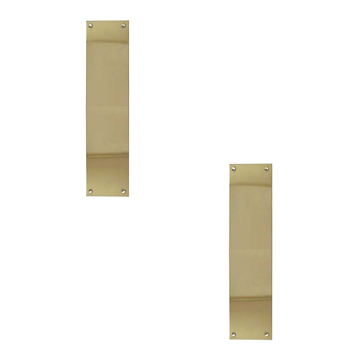 PACK Elegant Polished Brass Fingerplates 305x75mm Door Protection Door Protector Plate (1)