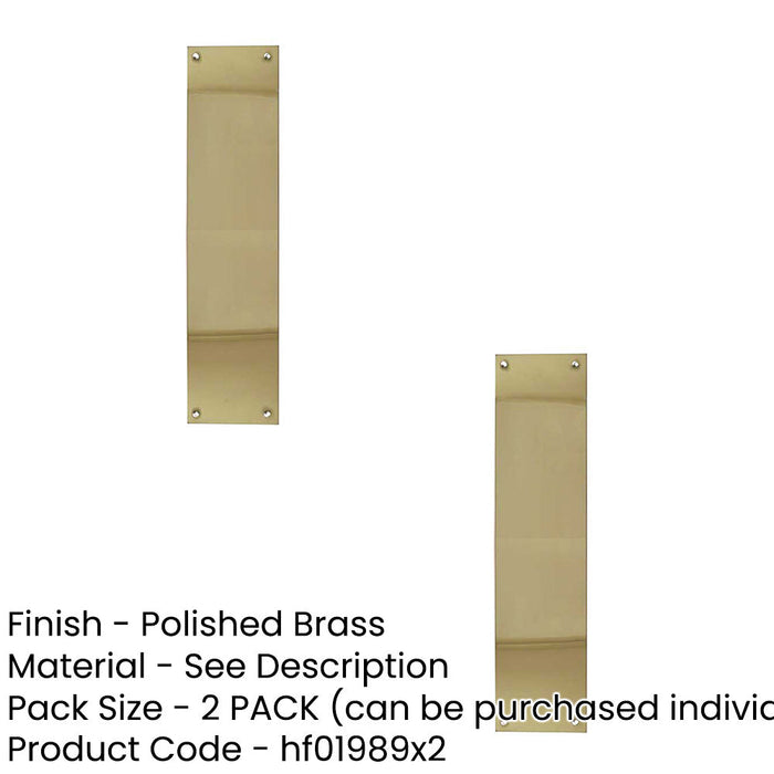 PACK Premium Polished Brass Fingerplates 350x75mm Elegant Door Finishes Door Protector Plate (1)-1