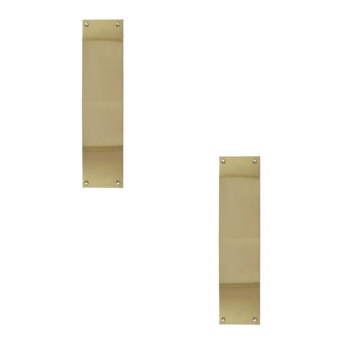 PACK Premium Polished Brass Fingerplates 350x75mm Elegant Door Finishes Door Protector Plate (1)
