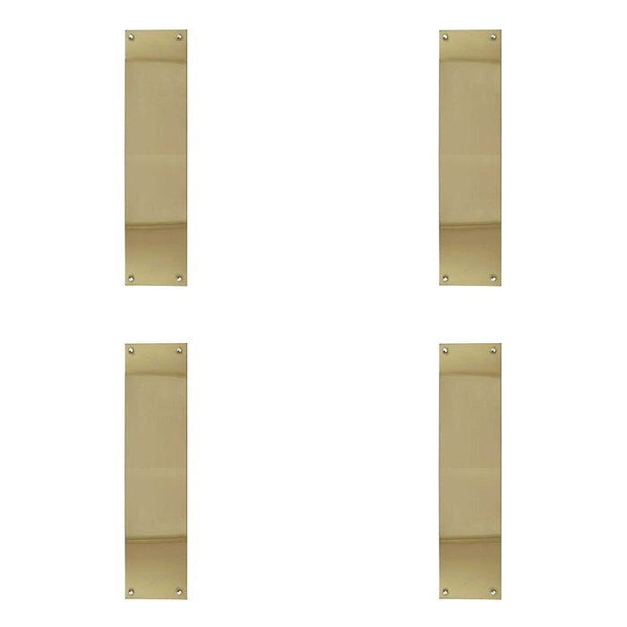 PACK Premium Polished Brass Fingerplates 350x75mm Elegant Door Finishes Door Protector Plate