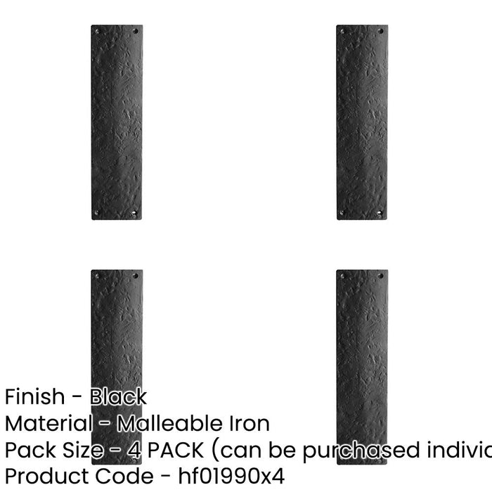 PACK Antique Black Range Finger Plates 300x70mm Elegant Door Hardware Door Protector Plate-1