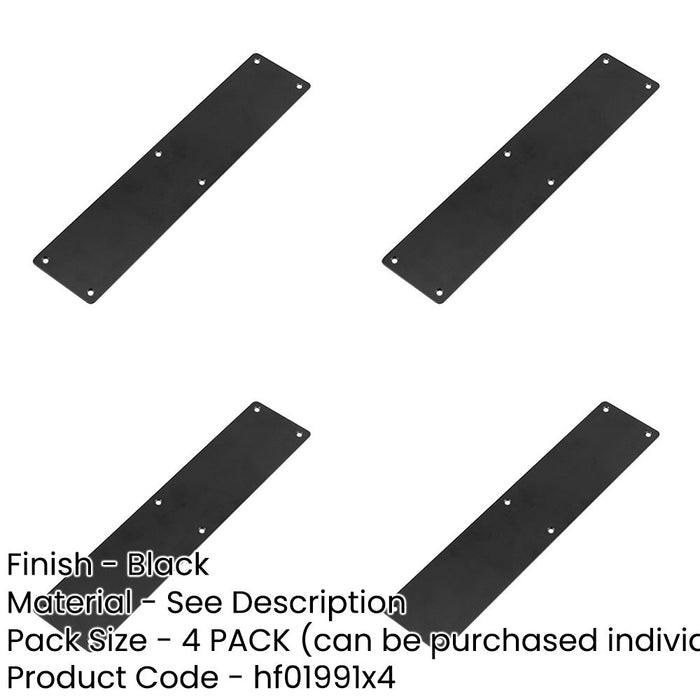 PACK High-Quality Black Fingerplates 350x75mm Interior Design Door Protector Plate-1