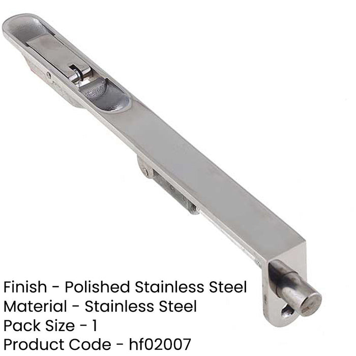 Lever Action Radiused Flushbolts 305x20mm Polished Stainless Steel Double Doors-1