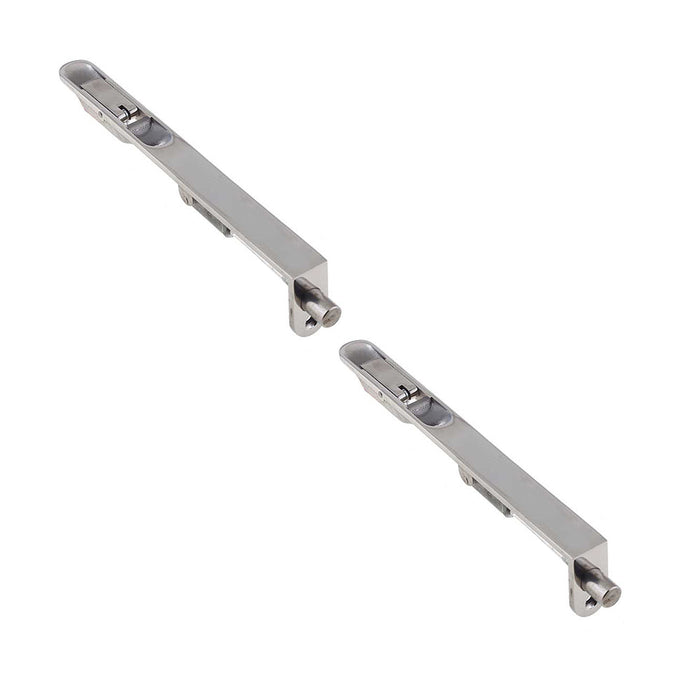 PACK Lever Action Radiused Flushbolts 305x20mm Polished Stainless Steel Double Doors (1)