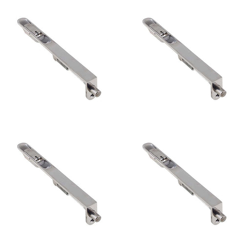 PACK Lever Action Radiused Flushbolts 305x20mm Polished Stainless Steel Double Doors