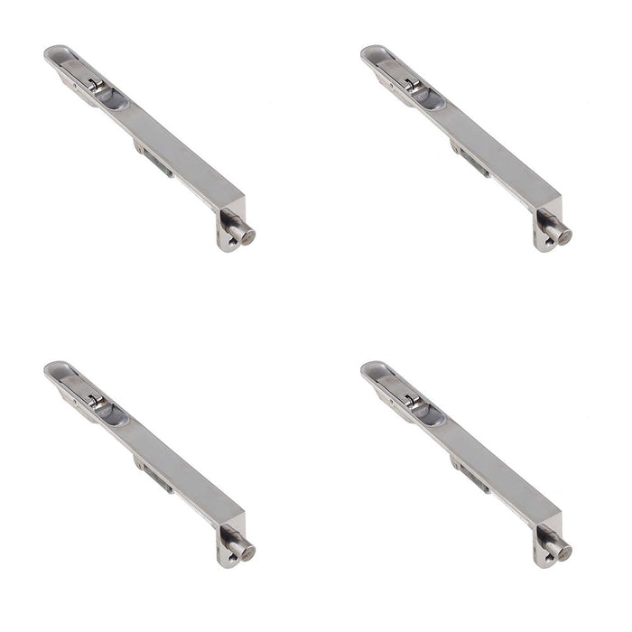 PACK Lever Action Radiused Flushbolts 305x20mm Polished Stainless Steel Double Doors