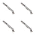PACK Lever Action Radiused Flushbolts 305x20mm Polished Stainless Steel Double Doors