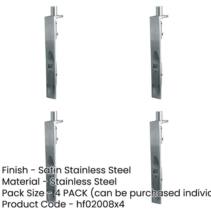 PACK Premium Stainless Steel Lever Action Flushbolts Double Doors 150x20mm-1