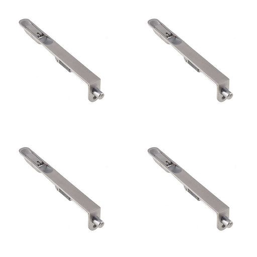 PACK Lever Action Flushbolts with Radiused Forend 203x20mm Satin Stainless Steel