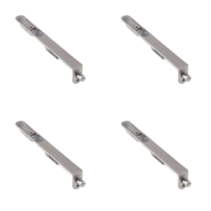 PACK Lever Action Flushbolts with Radiused Forend 203x20mm Satin Stainless Steel