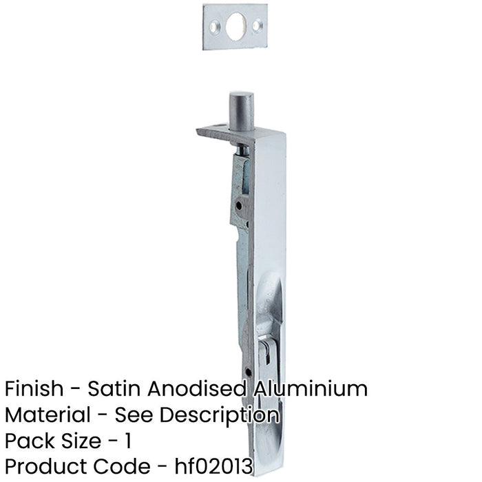 Durable Aluminium Lever Action Flushbolts 205x19mm Satin Anodised Finish-1