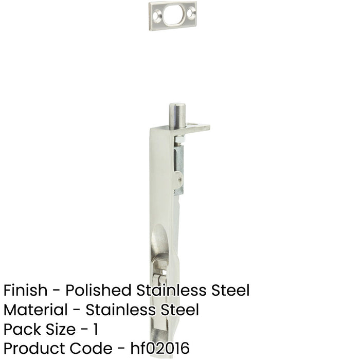 Polished Stainless Steel Lever Action Flushbolts Double Doors 150x20mm-1