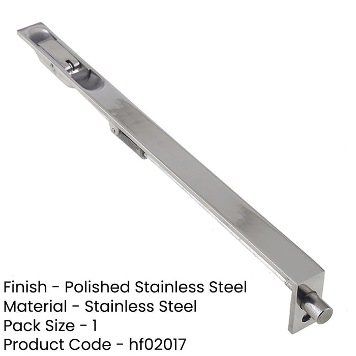 Polished Stainless Steel Lever Action Flushbolts Secure Double Doors-1