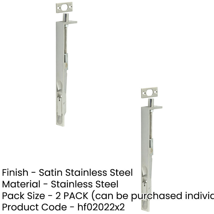 PACK Premium Stainless Steel Lever Action Flushbolts Double Doors 203x20mm (1)-1