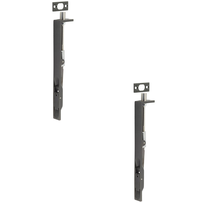 PACK Premium Stainless Steel Flush Bolts JSS51 Dark Bronze 203mm 20mm Square Forend (1)