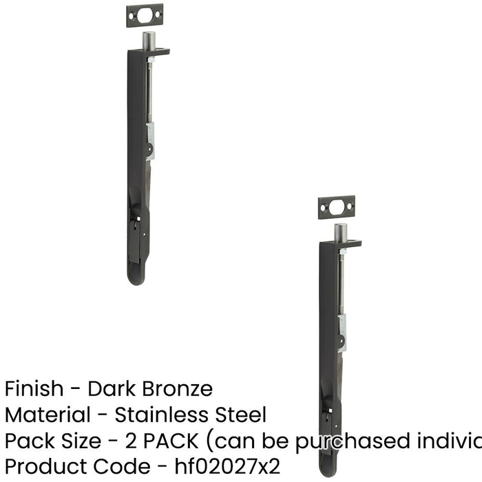 PACK Durable Lever Action Flushbolts Dark Bronze Finish (1)-1