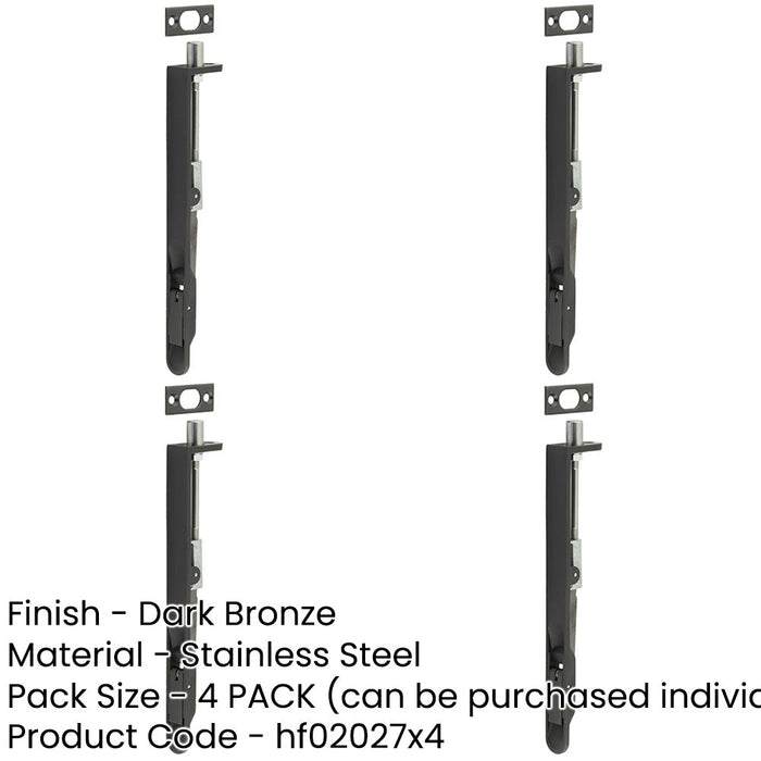 PACK Durable Lever Action Flushbolts Dark Bronze Finish-1