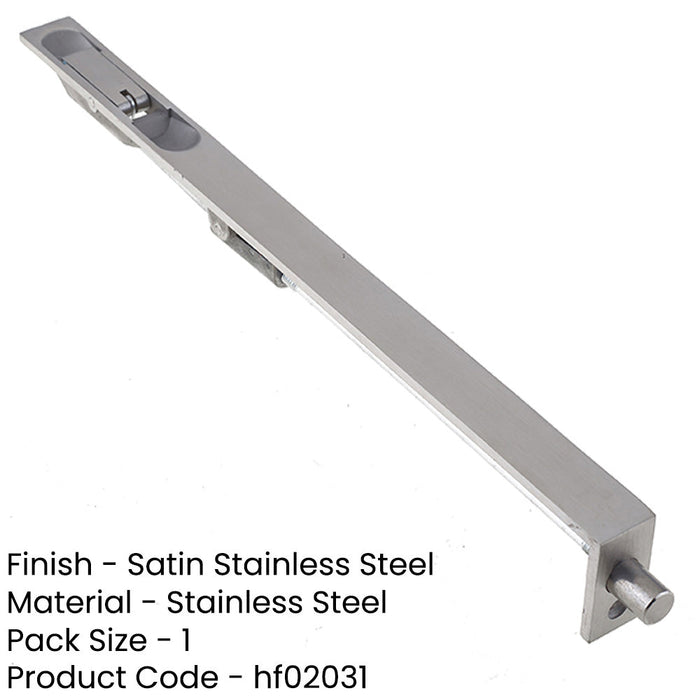 Satin Stainless Steel Lever Action Flushbolts Double Doors 305x20mm-1
