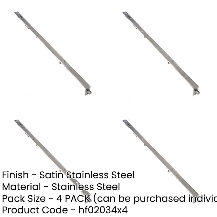 PACK Premium Stainless Steel Flush Bolts Double Doors 609x20mm Satin Finish-1
