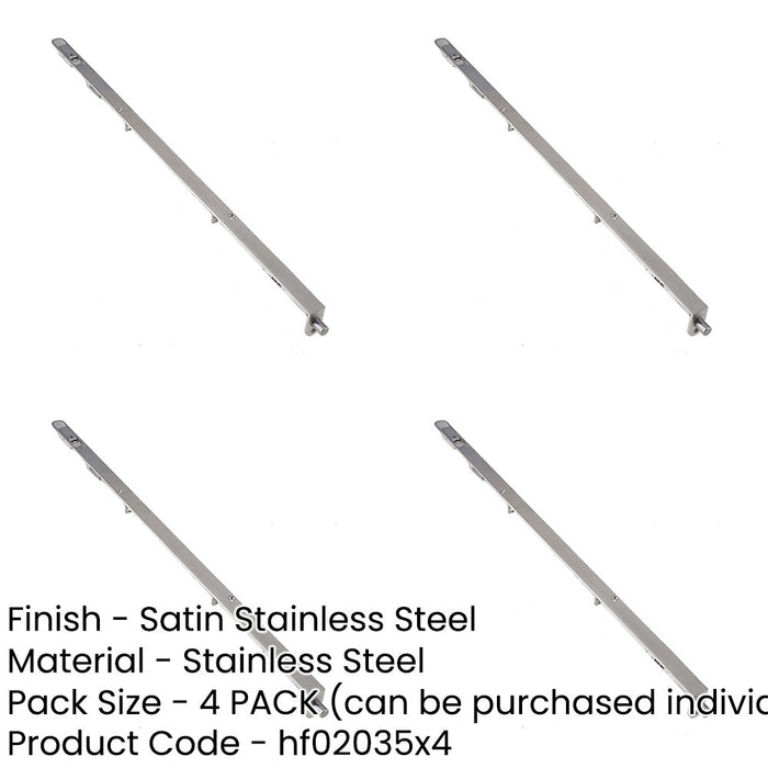 PACK Lever Action Flushbolts with Radiused Forend Satin Stainless Steel Double Doors-1