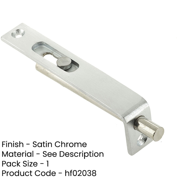 Durable Brass Slide Action Flushbolts 102x16mm Elegant Satin Chrome Finish-1