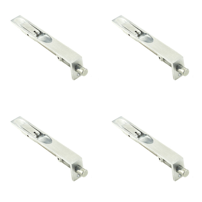 PACK Premium Brass Lever Action Flushbolts 150x19mm Satin Chrome Finish