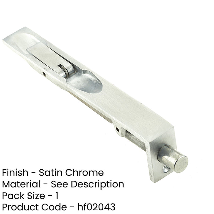 Durable Brass Lever Action Flushbolts 200x19mm Satin Chrome Finish-1