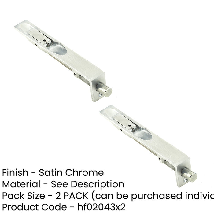 PACK Durable Brass Lever Action Flushbolts 200x19mm Satin Chrome Finish (1)-1