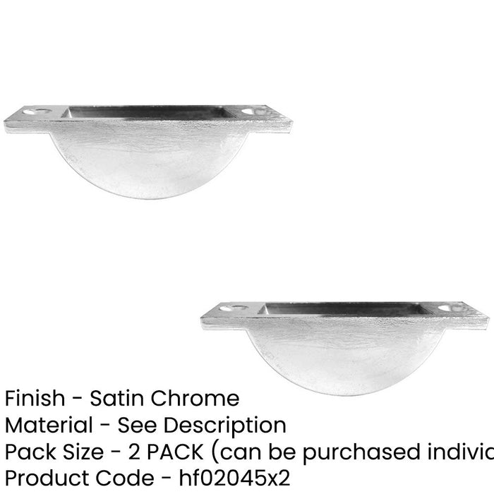 PACK Zinc Easy Clean Bolt Socket 63x20mm Satin Chrome Finish Enhanced Door Security (1)-1