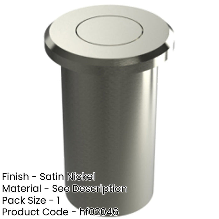 Durable Brass Dust Proof Spring Floor Bolt Socket 25x40mm Satin Nickel Finish-1