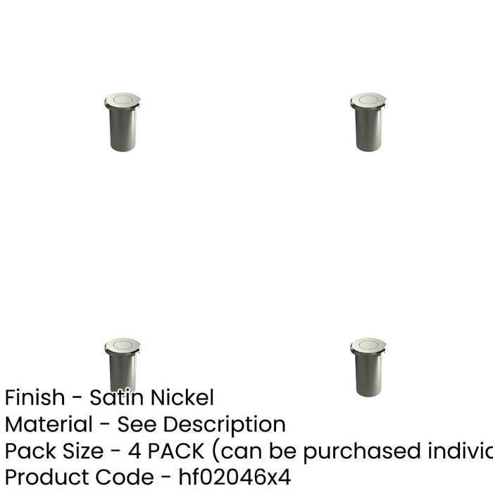 PACK Durable Brass Dust Proof Spring Floor Bolt Socket 25x40mm Satin Nickel Finish-1