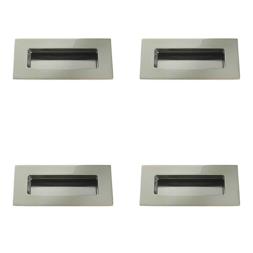 PACK Premium Polished Stainless Steel Flush Pulls 100x50mm Modern Doors Recessed Door Handle