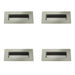 PACK Premium Polished Stainless Steel Flush Pulls 100x50mm Modern Doors Recessed Door Handle