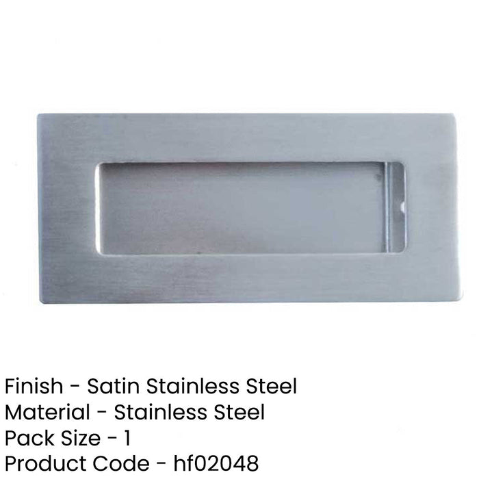 Premium Satin Stainless Steel Flush Pulls 100x50mm Modern Doors Recessed Door Handle-1