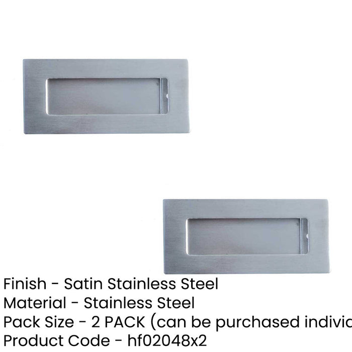 PACK Premium Satin Stainless Steel Flush Pulls 100x50mm Modern Doors Recessed Door Handle (1)-1