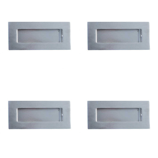 PACK Premium Satin Stainless Steel Flush Pulls 100x50mm Modern Doors Recessed Door Handle