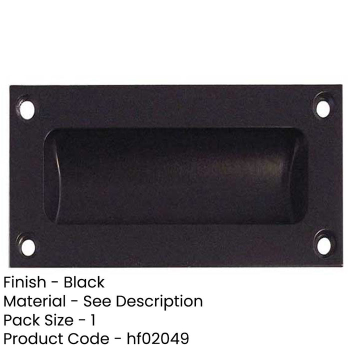 Elegant 89mm Black Flush Pulls Sliding Doors Drawers Recessed Door Handle-1