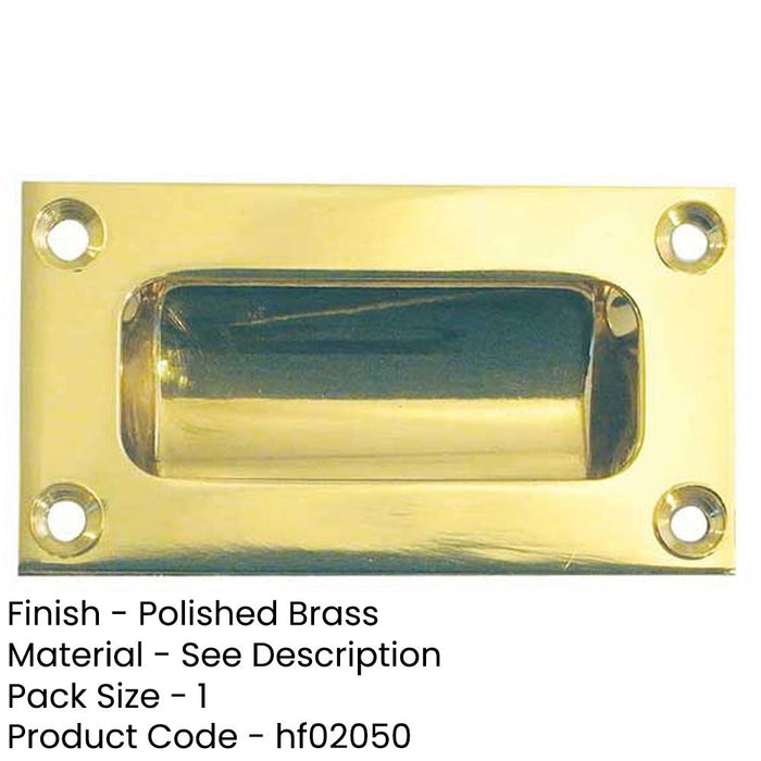 Elegant 89mm Polished Brass Flush Pulls Sliding Doors Drawers Recessed Door Handle-1