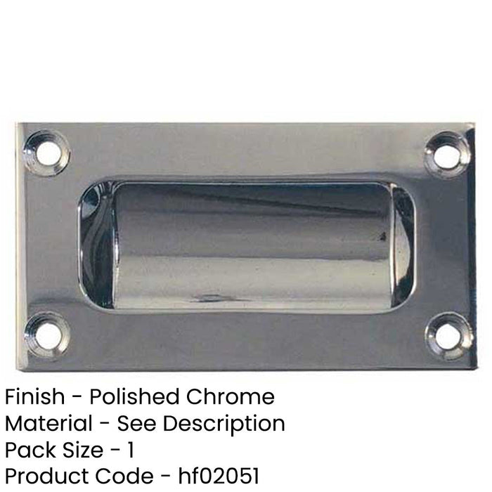 Elegant 89mm Polished Chrome Flush Pulls Doors Drawers Recessed Door Handle-1