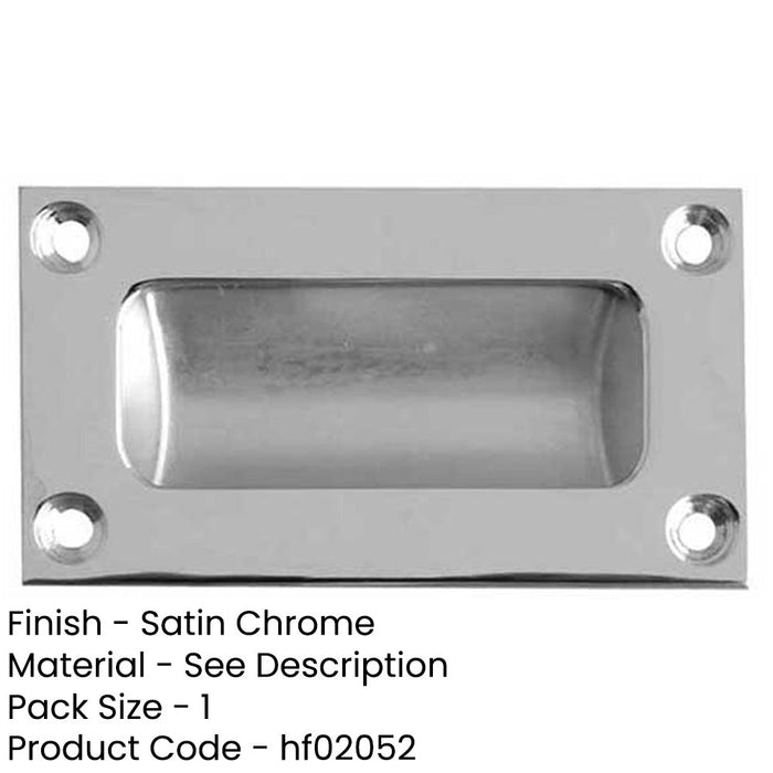 Sleek 89mm Satin Chrome Flush Pulls Doors Drawers Recessed Door Handle-1