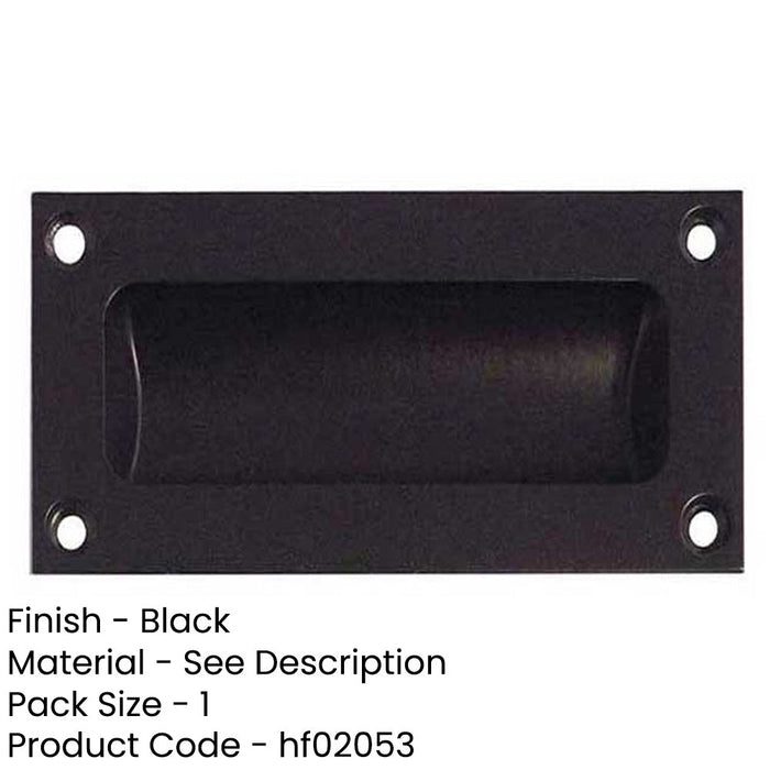 Stylish 102mm Black Flush Pulls Doors Drawers Recessed Door Handle-1