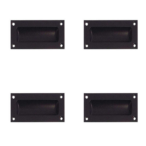 PACK Stylish 102mm Black Flush Pulls Doors Drawers Recessed Door Handle