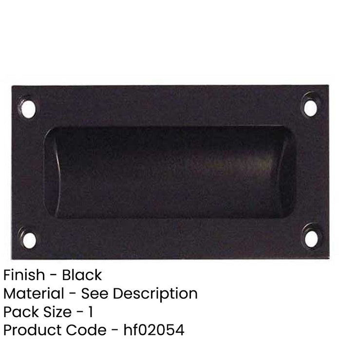 Elegant 75mm Black Flush Pulls Cabinets Furniture Recessed Door Handle-1