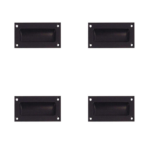 PACK Elegant 75mm Black Flush Pulls Cabinets Furniture Recessed Door Handle