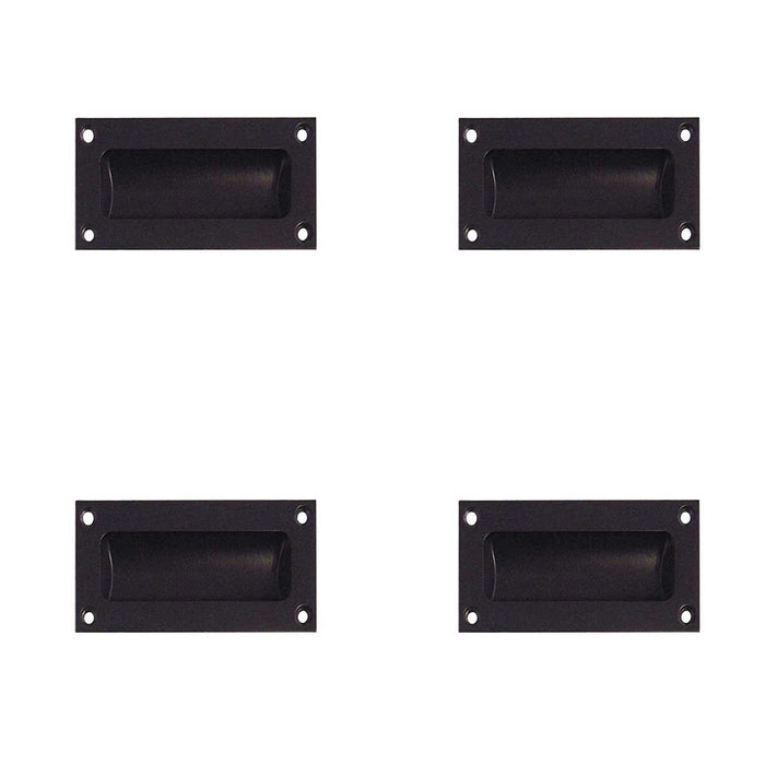 PACK Elegant 75mm Black Flush Pulls Cabinets Furniture Recessed Door Handle